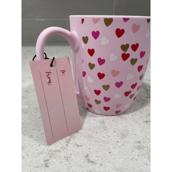 PINK, GOLD & RED Hearts SOFT TOUCH 16 oz Mug Sheffield Valentines TikTok Gift - Picture 3 of 5